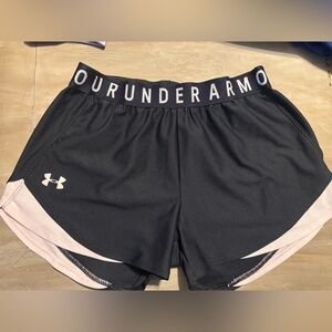 Under Armour Women's Black and light pink Athletic Shorts